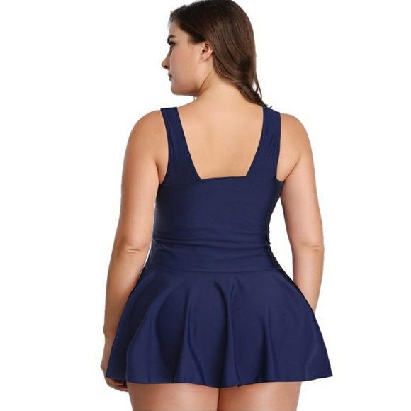 2 Piece Swimdress and Boy Shorts Plus Size 3XL - Picture 2 of 5